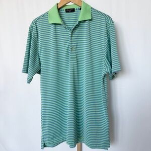 Byron Nelson Men's Striped Polo Shirt Multicolor Size M Short Sleeve Golf Summer